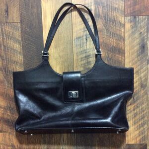 A. Gianetti Black Leather Purse Magnetic Closure